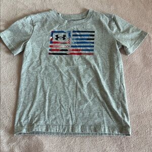 Under Armour Heather Gray Tee with Patriotic Design